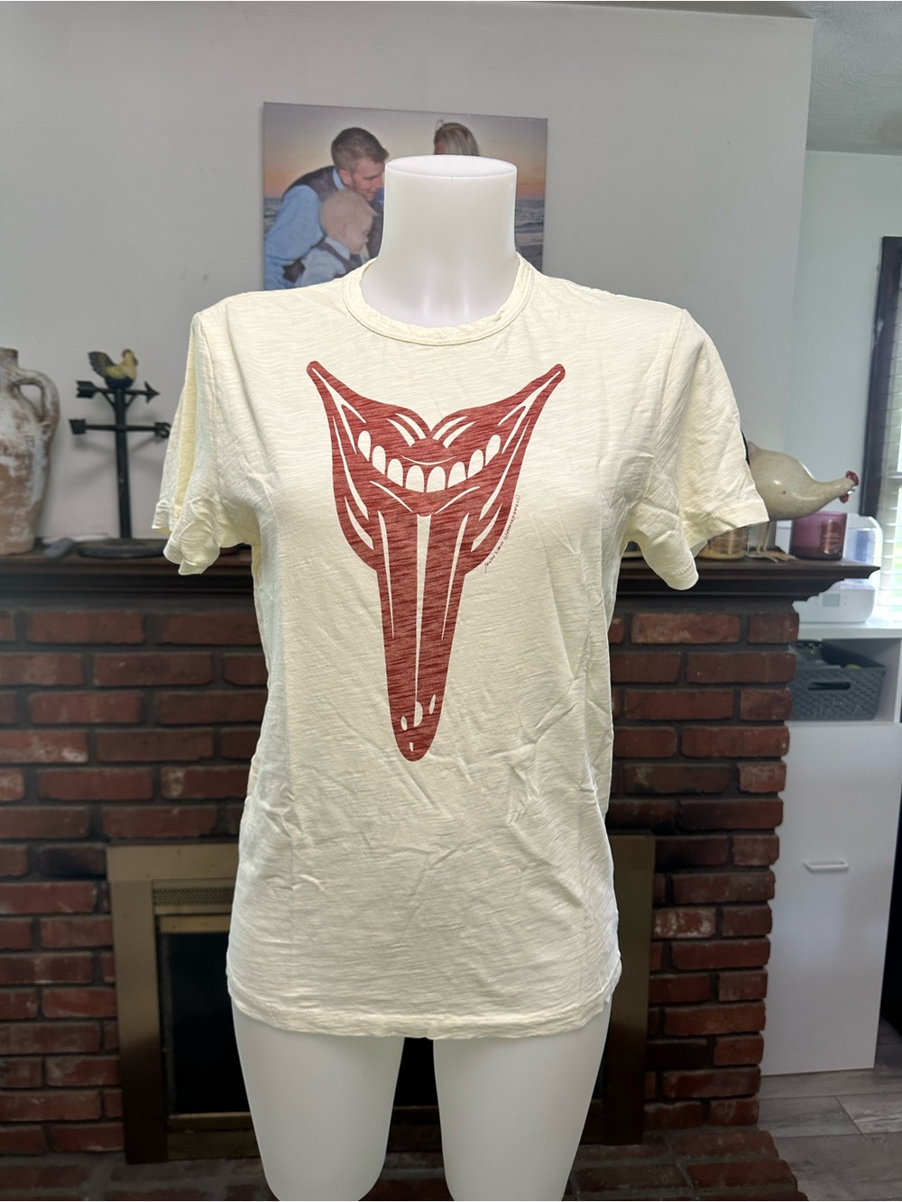 Johnson Motors Cream T-Shirt, made in USA -XS